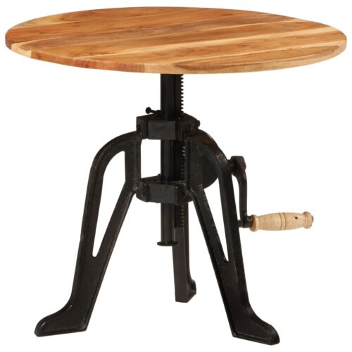 Side Table 60x(42-62)cm Solid Wood Acacia Cast Iron - Image 8