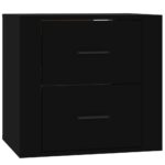Wall-Mount Floating Bedside Table Wooden Drawers Storage Side Cabinet Nightstand
