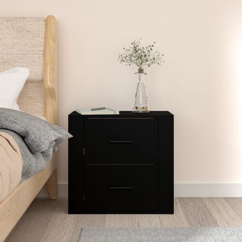 Wall-Mount Floating Bedside Table Wooden Drawers Storage Side Cabinet Nightstand - Image 3