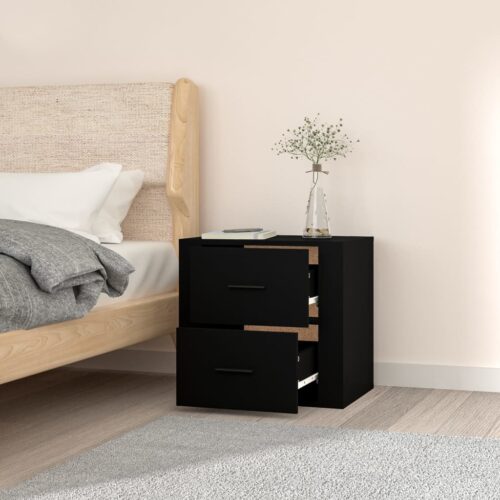 Wall-Mount Floating Bedside Table Wooden Drawers Storage Side Cabinet Nightstand - Image 4