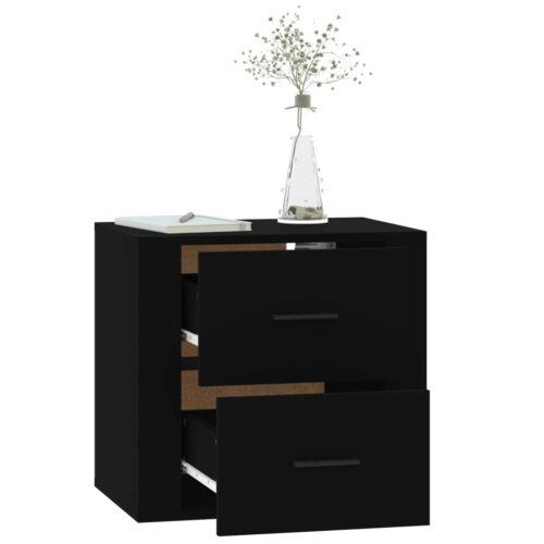 Wall-Mount Floating Bedside Table Wooden Drawers Storage Side Cabinet Nightstand - Image 5