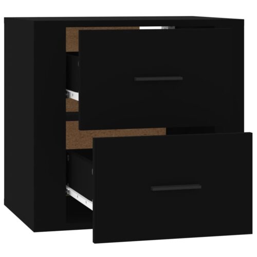 Wall-Mount Floating Bedside Table Wooden Drawers Storage Side Cabinet Nightstand - Image 8