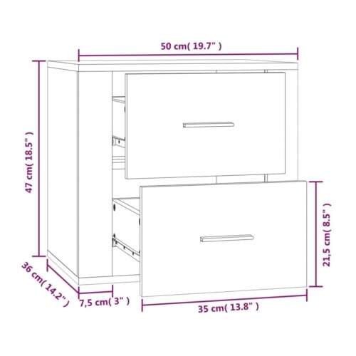 Wall-Mount Floating Bedside Table Wooden Drawers Storage Side Cabinet Nightstand - Image 11