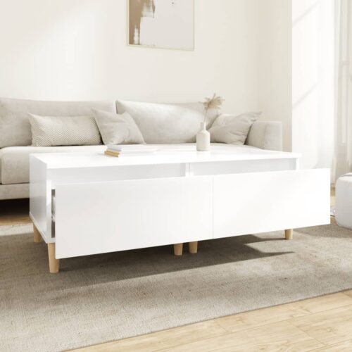 2pcs Side Tables Set Sofa Lounge Coffee Bedside Storage Nightstand High Gloss White 50x46x35cm - Image 3