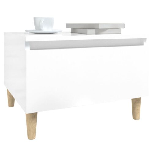 2pcs Side Tables Set Sofa Lounge Coffee Bedside Storage Nightstand High Gloss White 50x46x35cm - Image 5