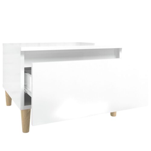 2pcs Side Tables Set Sofa Lounge Coffee Bedside Storage Nightstand High Gloss White 50x46x35cm - Image 9