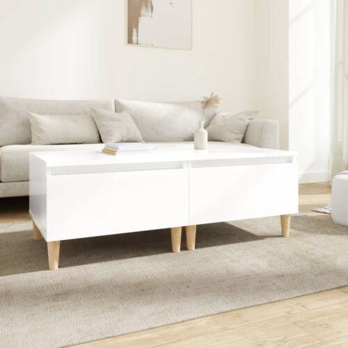 2pcs Side Tables Set Sofa Lounge Coffee Bedside Storage Nightstand High Gloss White 50x46x35cm - Image 12
