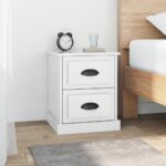 Bedside Cabinets 2pcs High Gloss White 39x39x47.5cm Engineered Wood