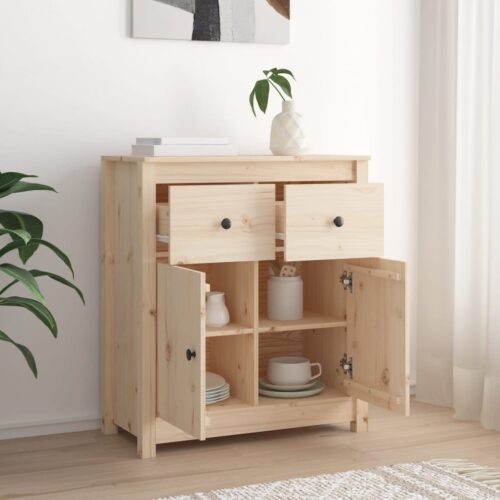 Sideboard 70x35x80cm Solid Wood Pine - Image 3