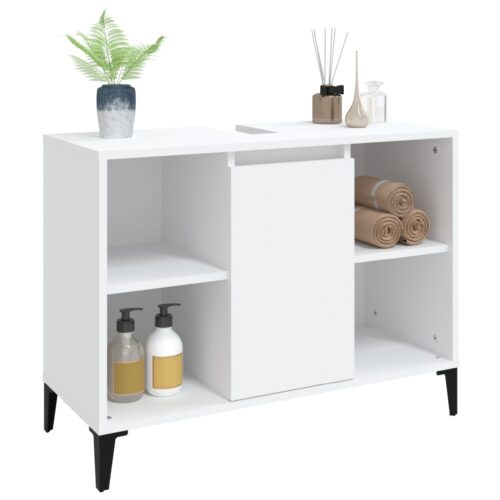 Sink Cabinet White 80x33x60cm Engineered Wood - Image 4