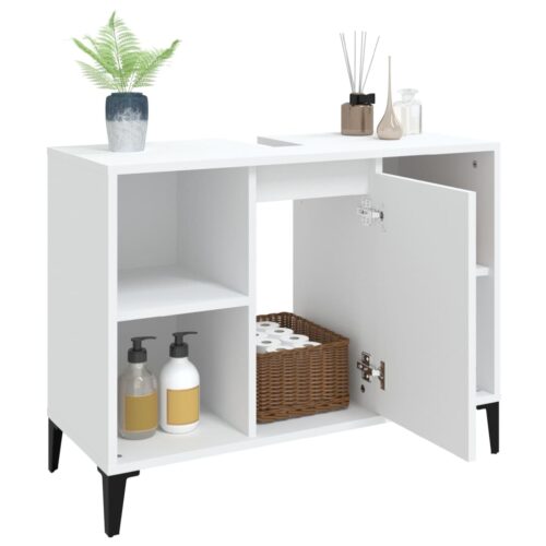 Sink Cabinet White 80x33x60cm Engineered Wood - Image 5