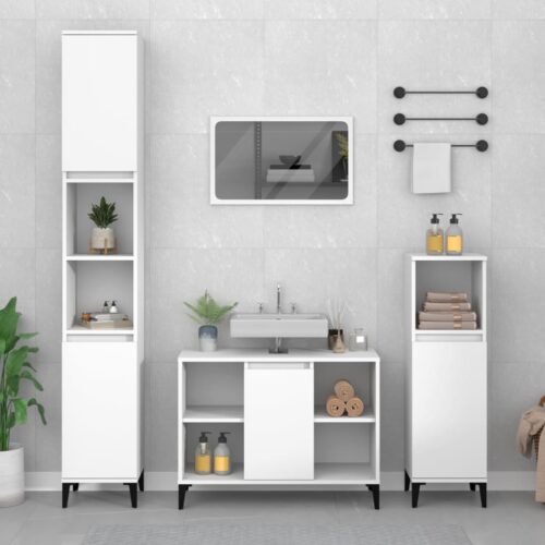 Sink Cabinet White 80x33x60cm Engineered Wood - Image 12