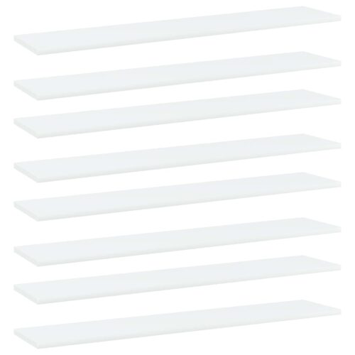 Bookshelf Boards 8pcs White 100x20x1.5cm Engineered Wood