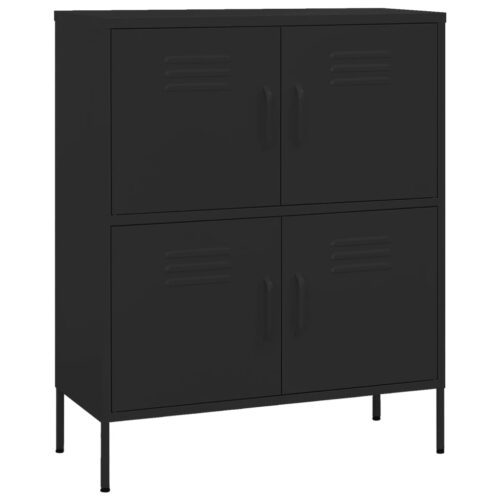 Storage Cabinet Black 80x35x101.5cm Steel - Image 2