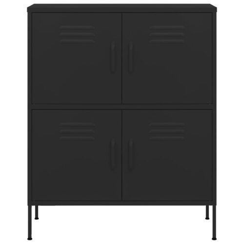 Storage Cabinet Black 80x35x101.5cm Steel - Image 3