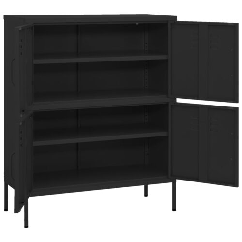 Storage Cabinet Black 80x35x101.5cm Steel - Image 6