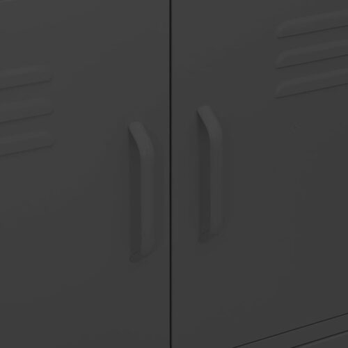 Storage Cabinet Black 80x35x101.5cm Steel - Image 7
