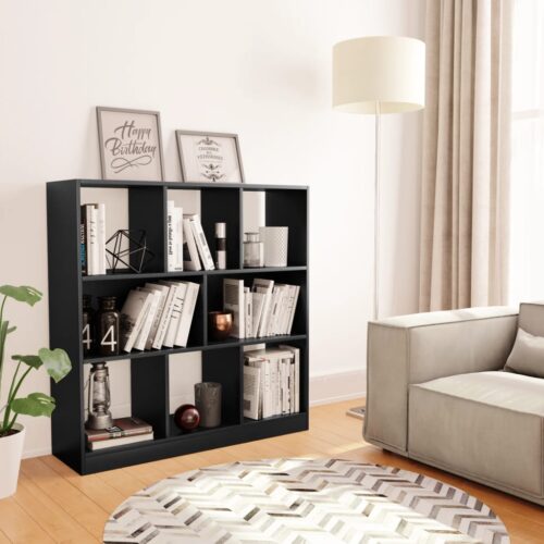 Book Cabinet Black 97.5x29.5x100cm Engineered Wood - Image 8
