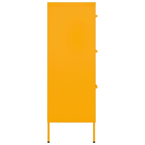 Drawer Cabinet Mustard Yellow 80x35x101.5cm Steel - Image 4