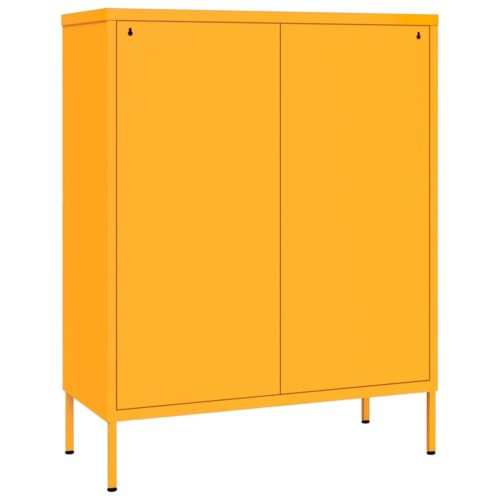Drawer Cabinet Mustard Yellow 80x35x101.5cm Steel - Image 5