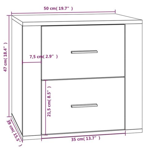 Bedside Cabinet High Gloss White 50x39x47cm - Image 10