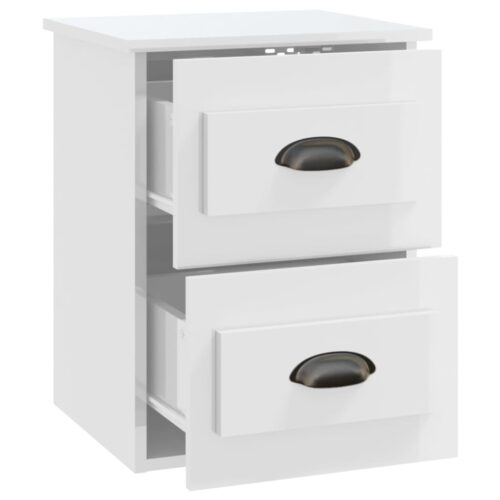 Wall-mounted Bedside Cabinets 2pcs High Gloss White 41.5x36x53cm - Image 8