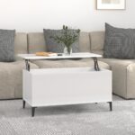Coffee Table High Gloss White 90x44.5x45cm Engineered Wood