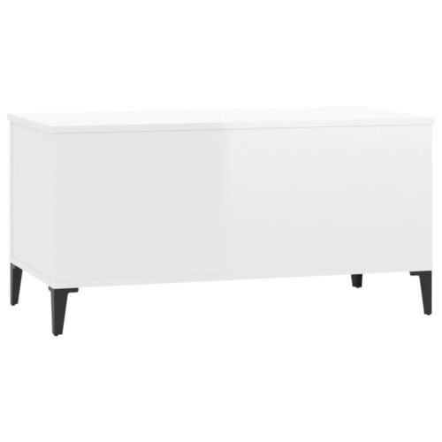 Coffee Table High Gloss White 90x44.5x45cm Engineered Wood - Image 6