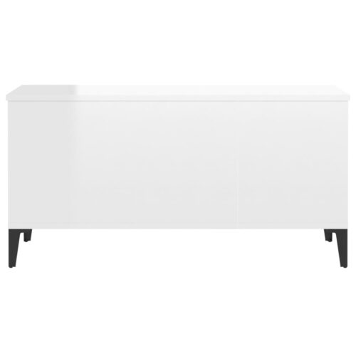 Coffee Table High Gloss White 90x44.5x45cm Engineered Wood - Image 7