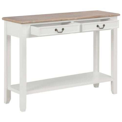 Console Table White 110x35x80cm Wood - Image 2