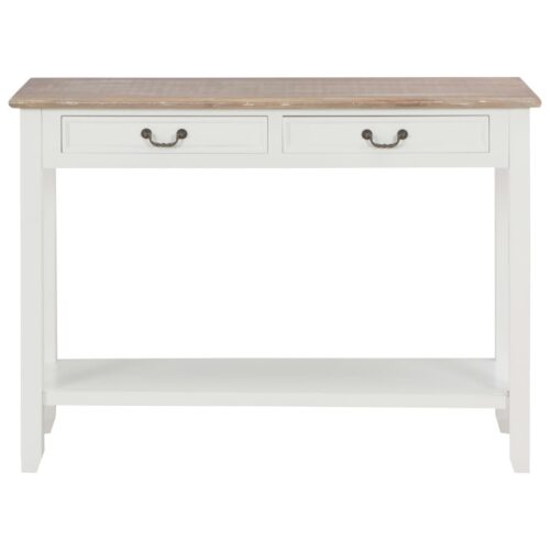 Console Table White 110x35x80cm Wood - Image 3