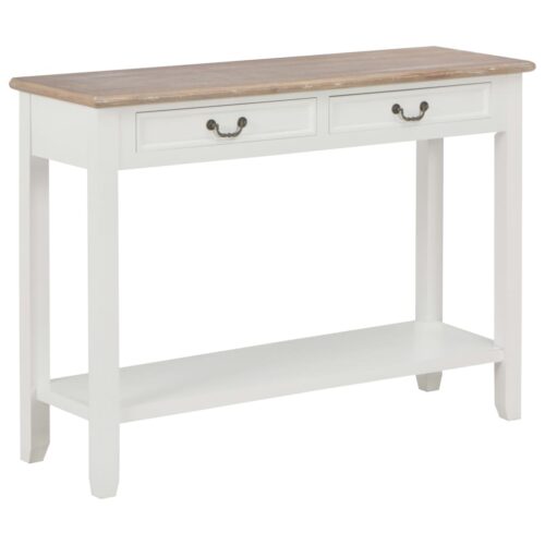 Console Table White 110x35x80cm Wood - Image 9