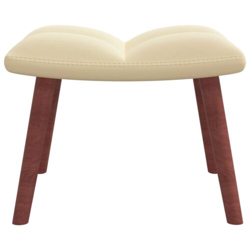 Rocking Chair with a Stool Cream White Velvet - Image 7