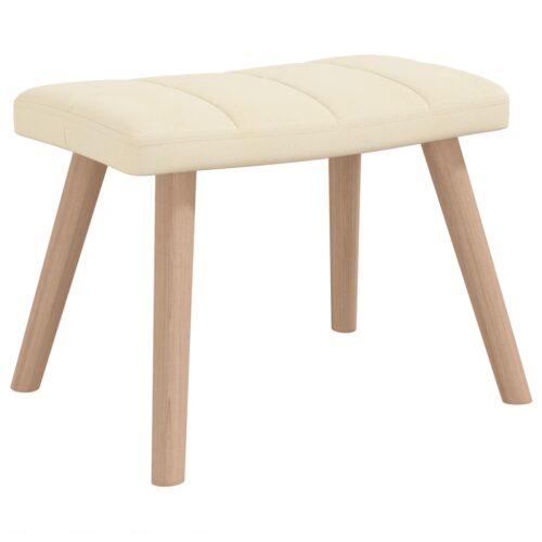 Rocking Chair with a Stool Cream Fabric - Image 4
