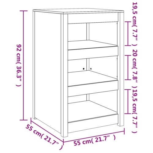 Outdoor Kitchen Cabinet 55x55x92cm Solid Wood Douglas - Image 9