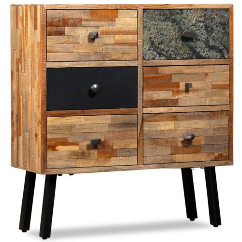 Side Cabinet with 6 Drawers 70x30x76cm Solid Reclaimed Teak