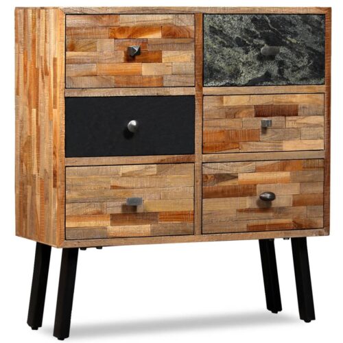 Side Cabinet with 6 Drawers 70x30x76cm Solid Reclaimed Teak - Image 10