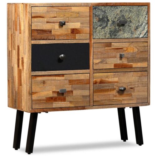 Side Cabinet with 6 Drawers 70x30x76cm Solid Reclaimed Teak - Image 11