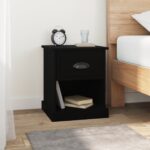 Bedside Cabinets 2pcs Black 39x39x47.5cm Engineered Wood