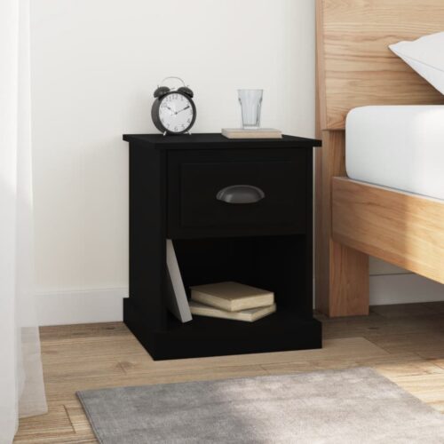 Bedside Cabinets 2pcs Black 39x39x47.5cm Engineered Wood