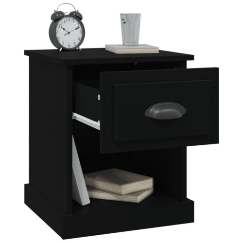 Bedside Cabinets 2pcs Black 39x39x47.5cm Engineered Wood - Image 6