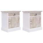 Bedside Cabinets 2pcs 38x28x45cm Paulownia Wood