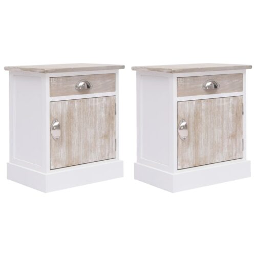Bedside Cabinets 2pcs 38x28x45cm Paulownia Wood - Image 9