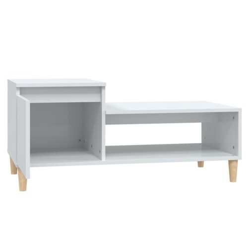 Coffee Table High Gloss White 100x50x45cm Engineered Wood - Image 6