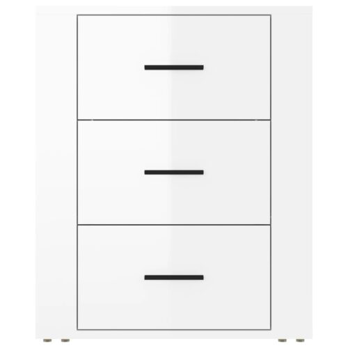 Bedside Cabinet High Gloss White 50x36x60cm Engineered Wood - Image 6