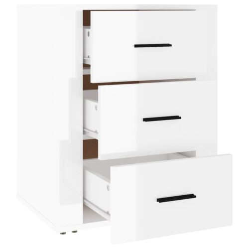 Bedside Cabinet High Gloss White 50x36x60cm Engineered Wood - Image 7