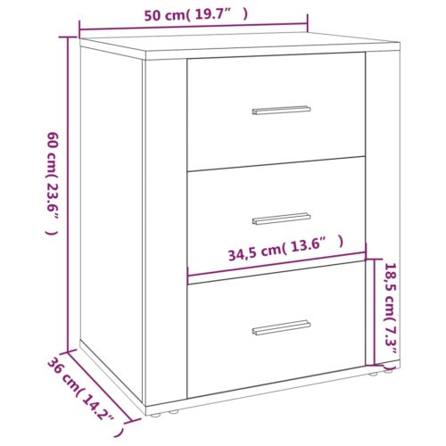 Bedside Cabinet High Gloss White 50x36x60cm Engineered Wood - Image 10