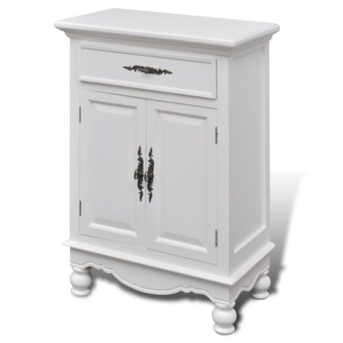 Wooden Cabinet with 2 Doors 1 Drawer White - Image 2