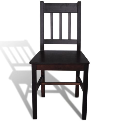 Dining Chairs 2pcs Dark Brown Pinewood - Image 3