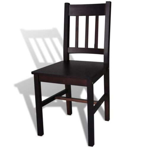 Dining Chairs 2pcs Dark Brown Pinewood